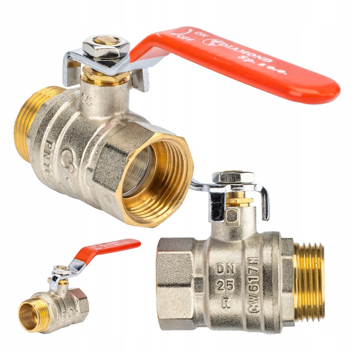 ZAWÓR KULOWY KUREK Ø 1'' CAL WZ DN25 DŁAWIK RĄCZKA MOSIĘŻNY SOLIDNY