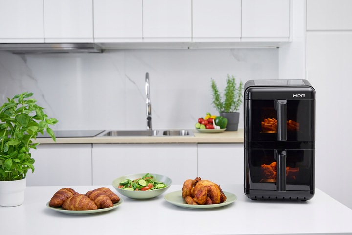 Frytkownica beztłuszczowa air fryer duża podwójna 12l MPM MFR-13