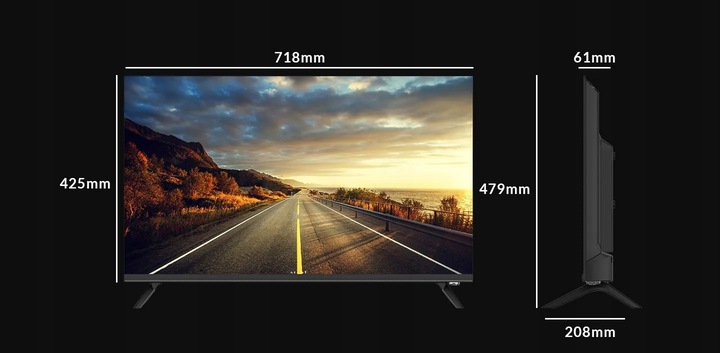 Telewizor bezramkowy LED direct Kiano KE32 Smart TV HD Ready czarny