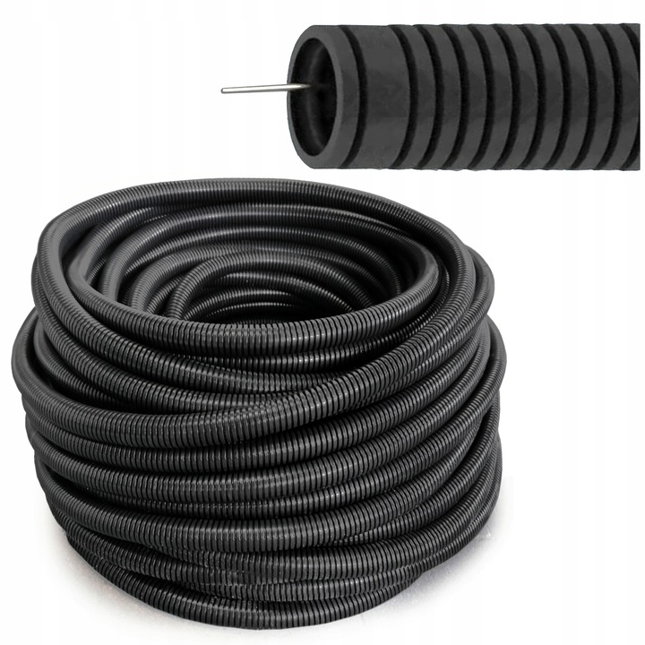 Peszel do kabli i przewodów z pilotem, rura karbowana RKLSP 25/20, 50m