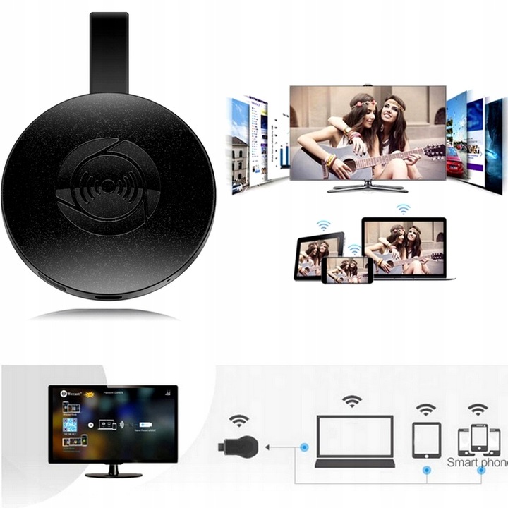 BEZPRZEWODOWY ADAPTER WIFI HDMI MIRRORSCREEN 2W1