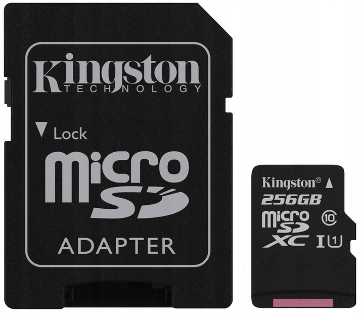 KINGSTON KARTA PAMIĘCI 256 GB MICRO SD CLASS 10 Z ADAPTEREM NA SD