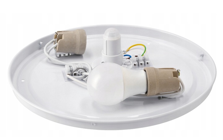 Plafon LED Lampa Sufitowa Z Czujnikiem Ruchu i Zmierzchu 2xE27 PIR