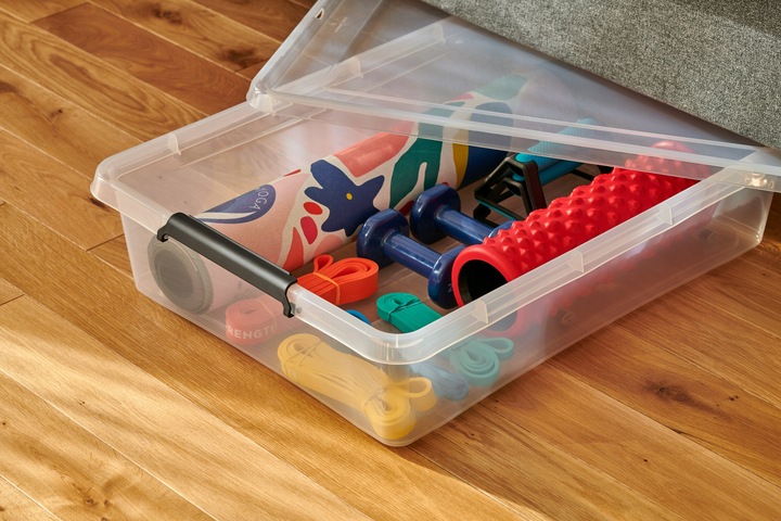 Pojemnik 35 l plastikowy pod łóżko z pokrywą kółkami szuflada XL