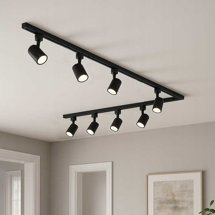 2x Szynoprzewód Szyna 2m + 8x Lampa GU10 LED Oświetlenie szynowe