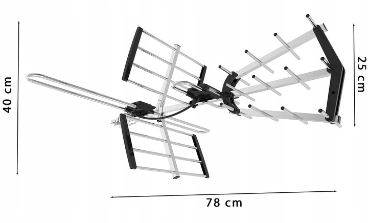 ANTENA DVBT2 DO TV NAZIEMNEJ KIERUNKOWA ZEWNĘTRZNA COMBO MUX8 4K LTE MOCNA