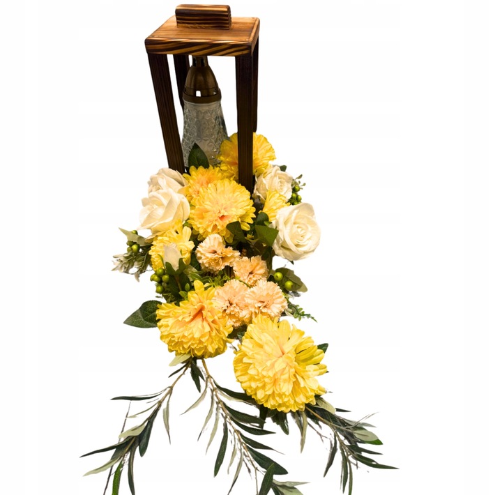 Lampion Na Cmentarz Baza Na Stroik Duży 39 cm XXL + Serduszko z Grawerem