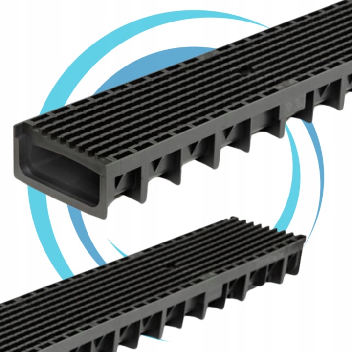 Odwodnienia liniowe A15 z rusztem z tworzywa. Niskie, tarasowe,