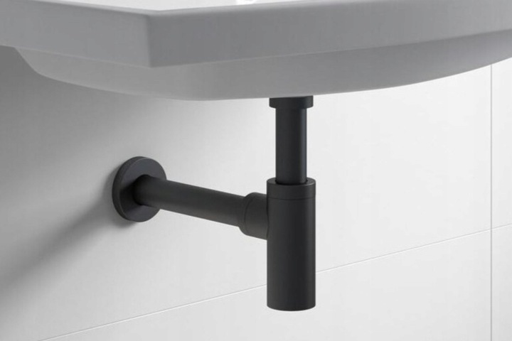 Korek klik klak czarny automatyczny bez przelewu z syfonem do umywalki YOKA