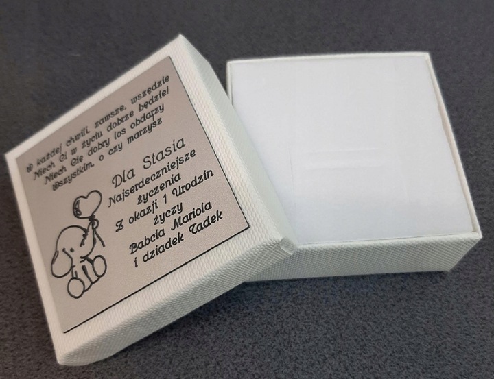 KOMPLET SREBRNY nieskończoność linia serca+GRAWER