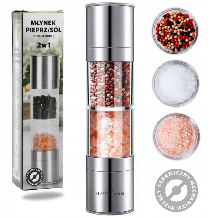 MŁYNEK RĘCZNY DO SOLI i PIEPRZU STALOW MŁYNEK KARL HAUSMANN