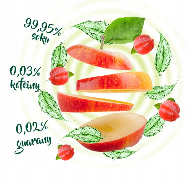 24x YABU Natural Energy Drink jabłkowy 250ml ZESTAW BEZ DODATKU CUKRU