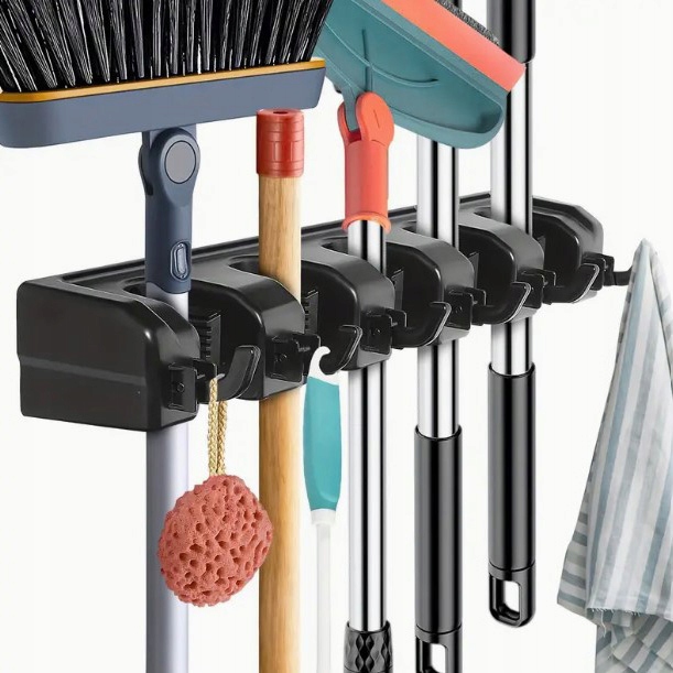 WIESZAK UCHWYT NA ŚCIANĘ ŚCIENNY NA MIOTŁY NARZĘDZIA SZCZOTKI GRABIE