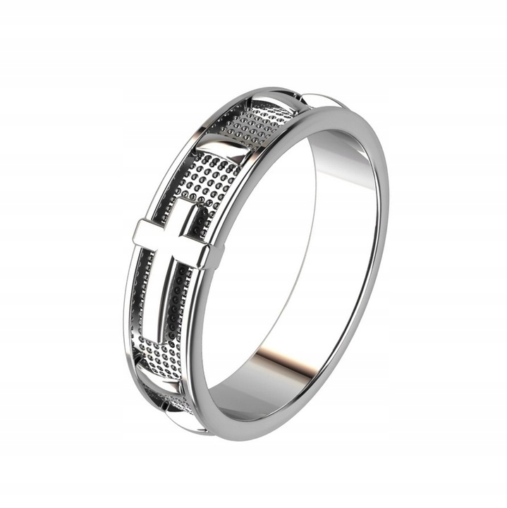 Obrączka RÓŻANIEC Na Palec Srebro pr. 925 Pierścionek Rodowany | r. 27