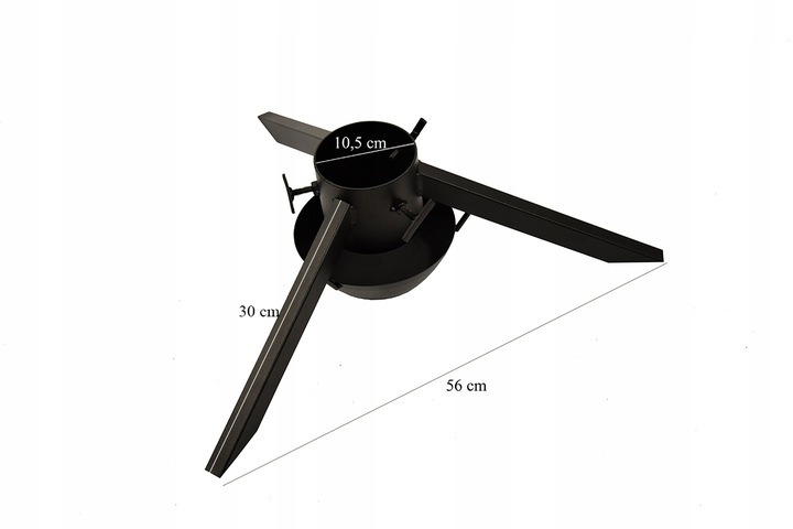 Stojak na choinkę metalowy z misą na wodę stojak pod choinkę czarny 105 mm