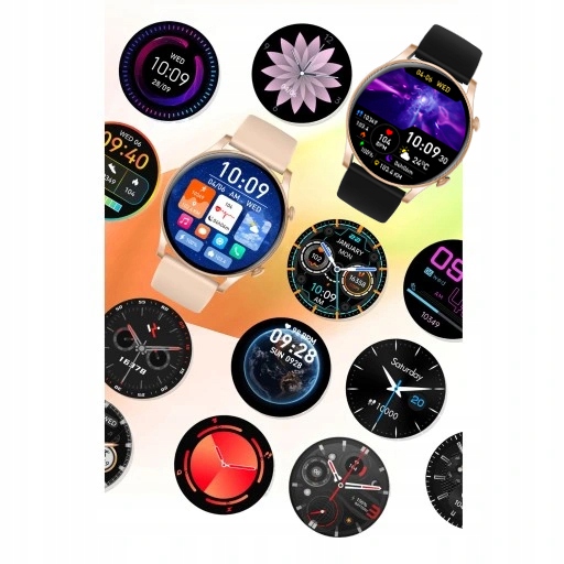 SMARTWATCH ZEGAREK DAMSKI POLSKIE MENU ROZMOWY CIŚNIENIE PULS SPORT AMOLED