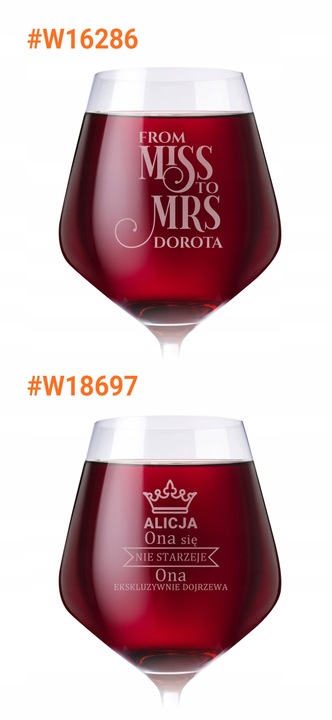 Kieliszek do Wina Krosno Prezent na Urodziny 18-99 Elegancki Duży 860 ml