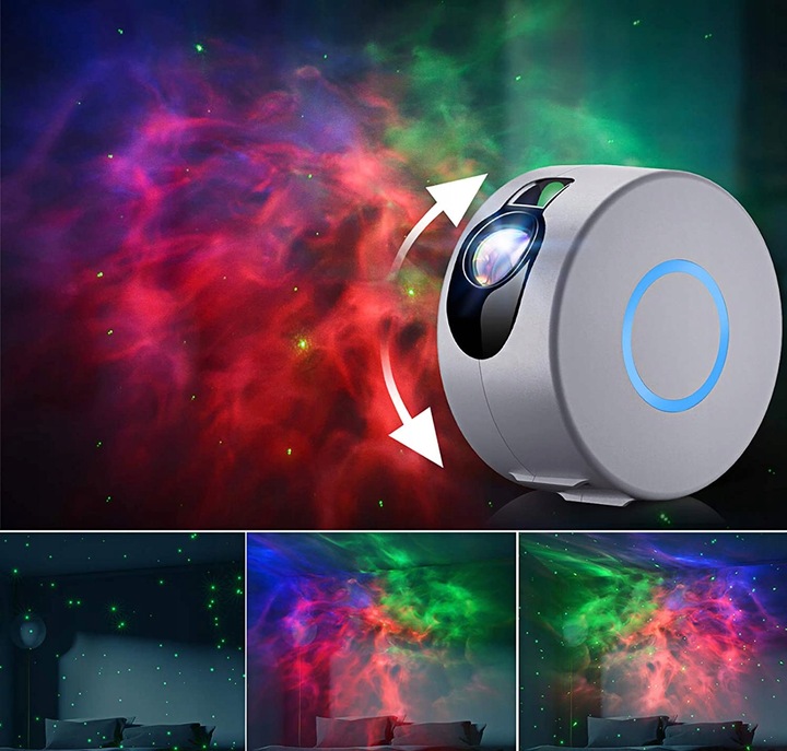 PROJEKTOR GWIAZD Lampka Nocna Rzutnik Dla Dzieci Led Laserowy AURORA