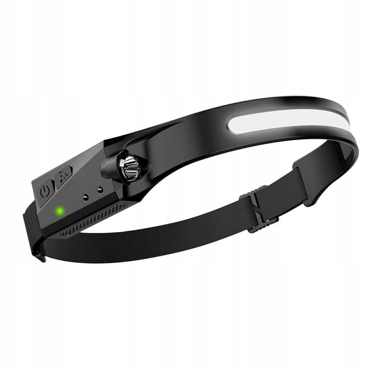 LATARKA CZOŁOWA CZOŁÓWKA LED NA GŁOWĘ LAMPKA AKUMULATOROWA COB CZUJNIK RUCH