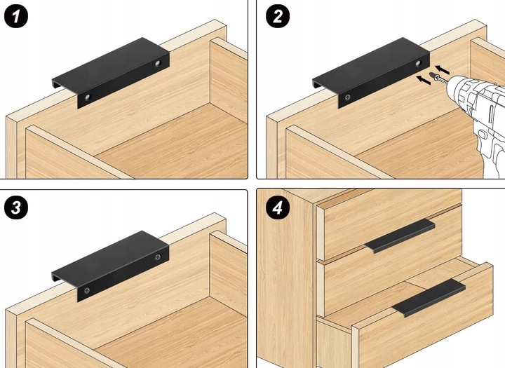 UCHWYT KRAWĘDZIOWY CZARNY 120cm UCHWYT MEBLOWY