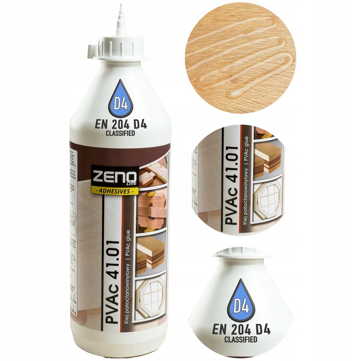 KLEJ WIKOL ZENO D4 1KG PRZEZROCZYSTY PROFESJONALNY KLEJ DO DREWNA