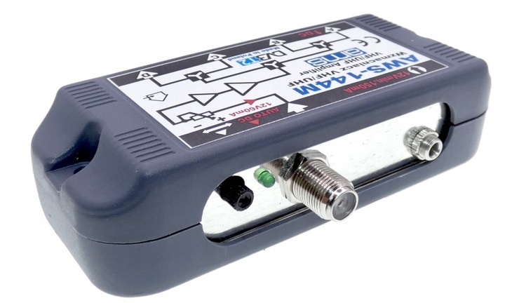 Wzmacniacz antenowy DVB-T2 budynkowy do 4 TV AWS-144M + zasilacz AMS