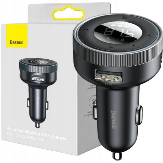BASEUS Transmiter samochodowy Ładowarka USB Bluetooth 5.0 5V 3.4A QC