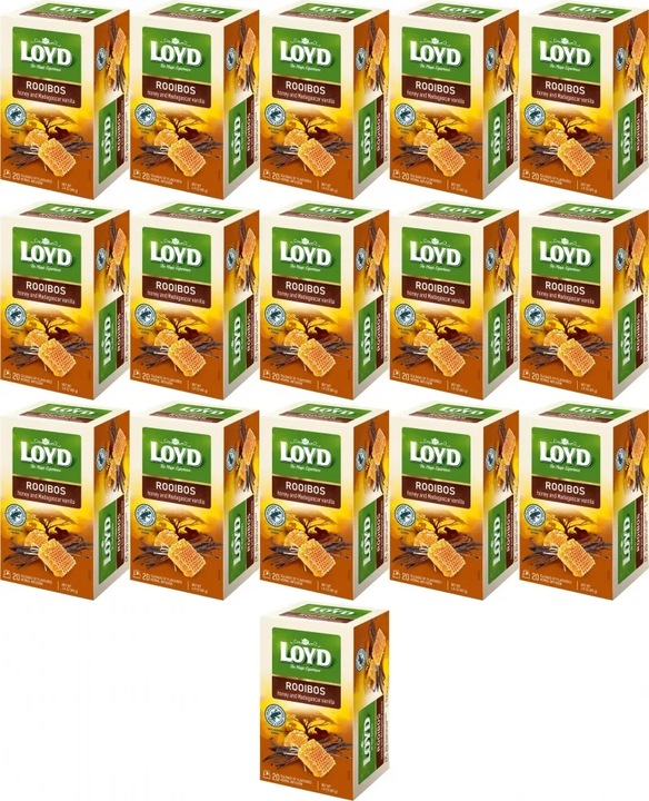 Herbata ziołowa w kopertach Loyd Rooibos miód i wanilia 20szt x16