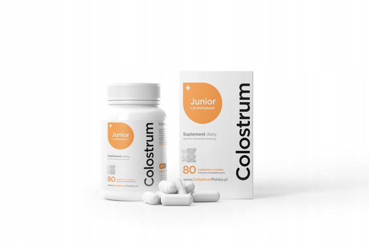 2x Colostrum dla Dzieci Junior PROBIOTYK oraz Witamina C z Colostrum 20 tab
