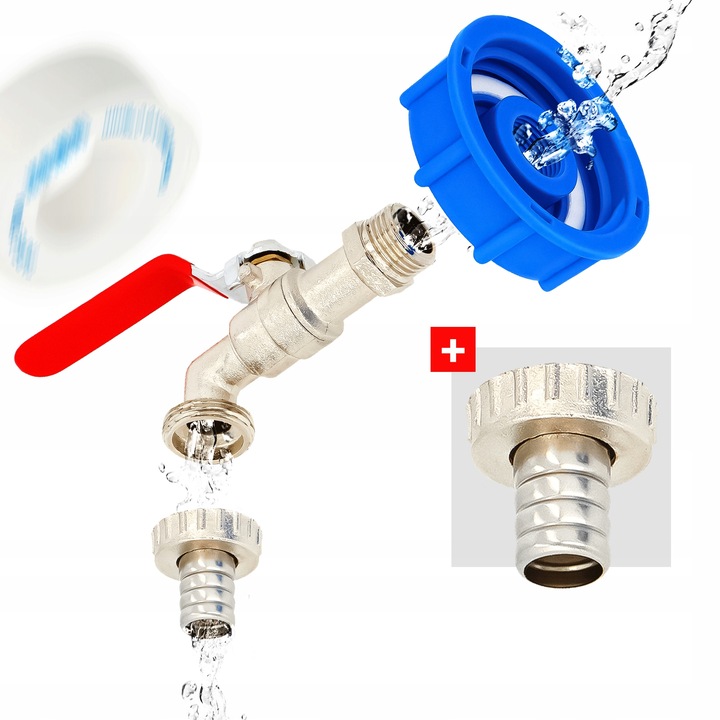 ZAWÓR CZERPALNY KRAN MAUZERA ZBIORNIKA 1000l 3/4x1/2 IBC SZYBKOZŁĄCZKA