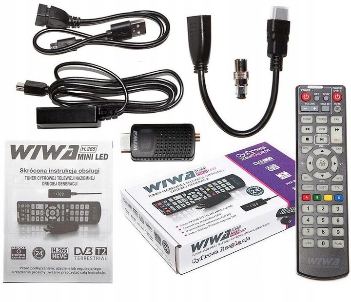 TUNER DEKODER TELEWIZJI NAZIEMNEJ DVB-T2 WIWA H.265 MINI LED