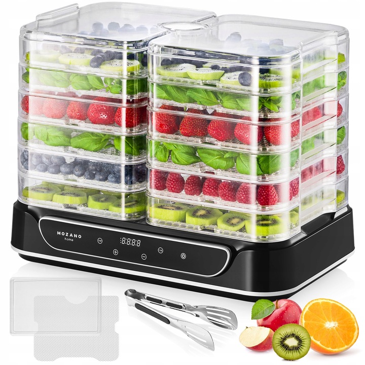 DUŻA SUSZARKA DO GRZYBÓW OWOCÓW WARZYW ZIÓŁ 6 SIT MOCNA 550W ZESTAW