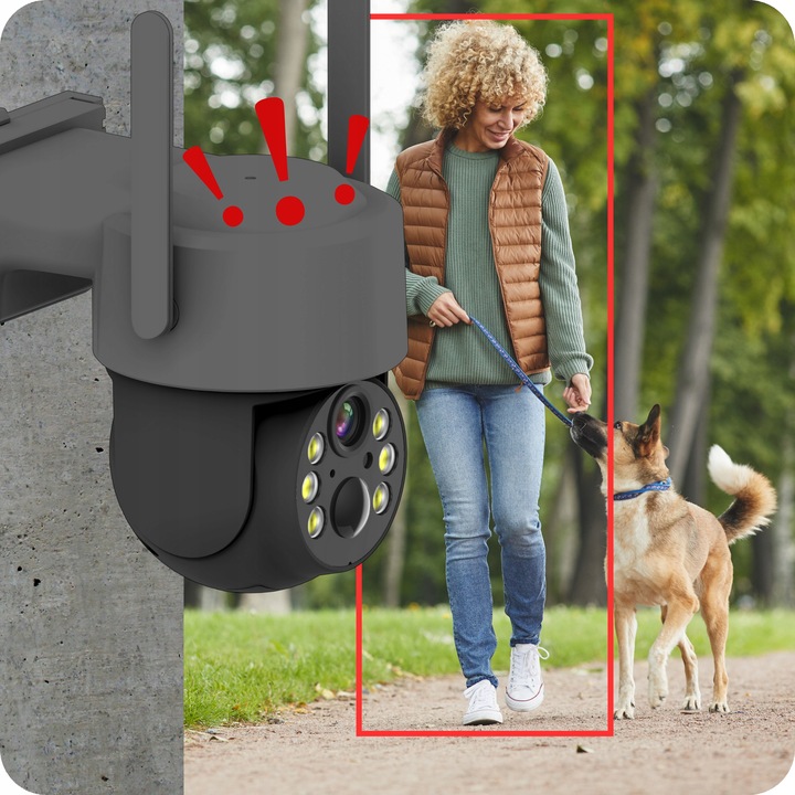 SOLARNA KAMERA WIFI 4MPX SMART ZEWNĘTRZNA OBROTOWA IP BEZPRZEWODOWA SZARA