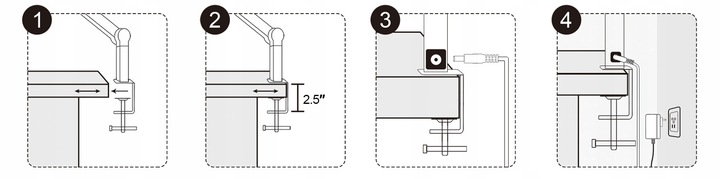 Lampa biurkowa kreślarska LED bezcieniowa z regulacją jasności barw
