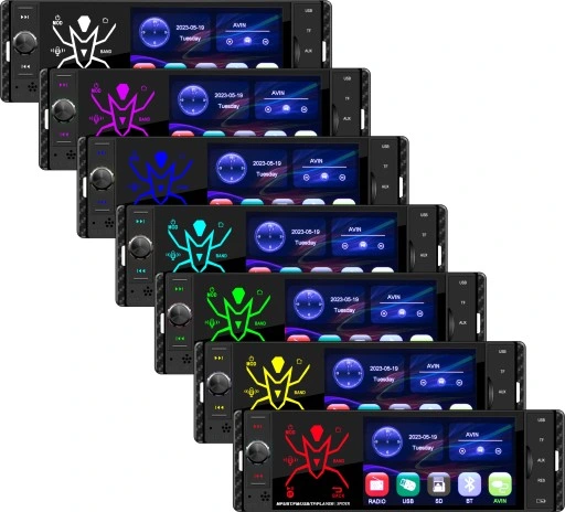 RADIO SAMOCHODOWE 1-DIN BLUETOOTH USB SD AUX DOTYK 4" MIKROFON PILOT ZESTAW