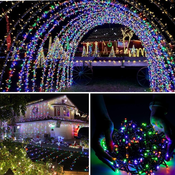 LAMPKI CHOINKOWE 1000 LED ZEWNĘTRZNE WEW MULTIKOLOR MIX PROGRAMATOR MOCNE