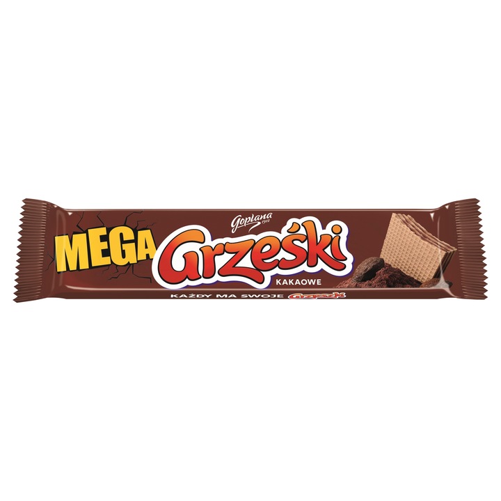 Wafelki Kakaowe z Kremem Grześki Mega 32 x 34 g Wafelek z Nadzieniem