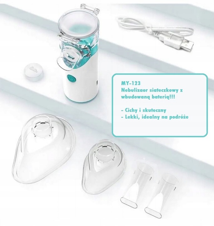 Nebulizator siateczkowy inhalator przenośny cichy dla dorosłych dzieci LCP