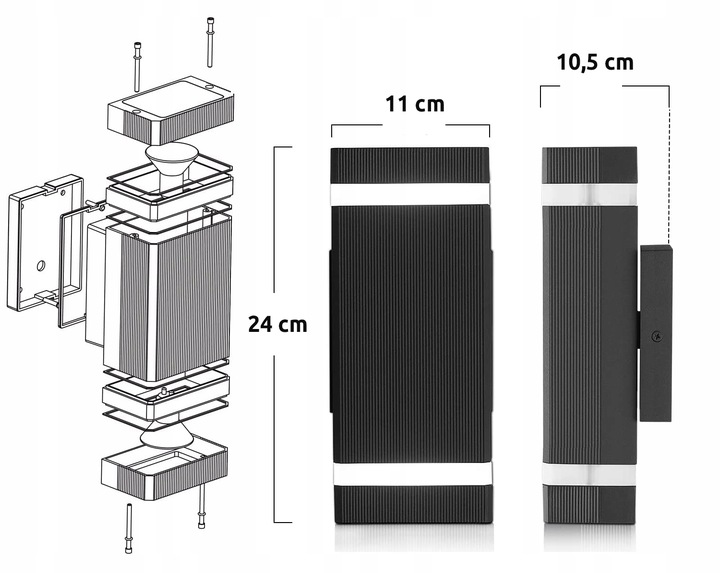Lampa kinkiet GU10 ogrodowy elewacyjna zewnętrzna IP54