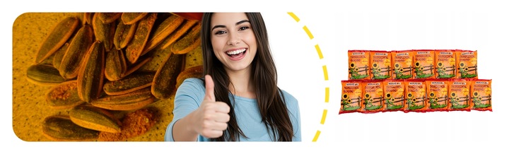 SŁONECZNIK PRAŻONY TURECKI MIRASOL 80G Z PRZYPRAWAMI 13 SZTUK