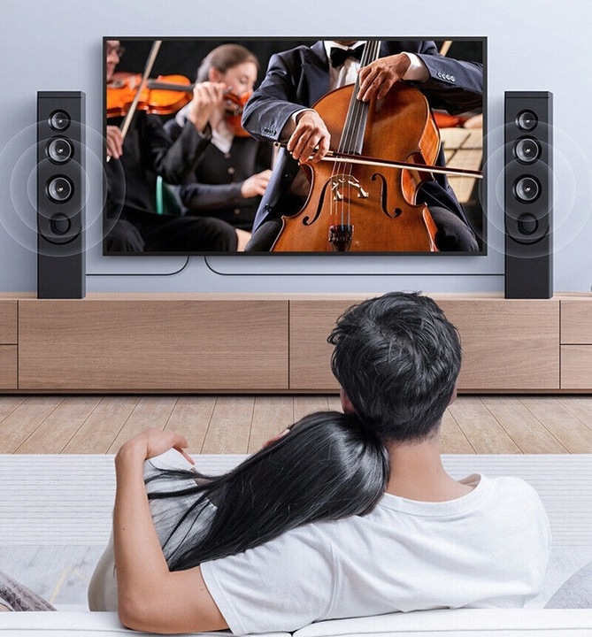 Matrix HDMI Switch Splitter 4x2 4K HDCP Rozdzielacz Toslink Jack + Pilot IR