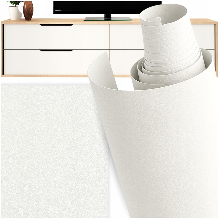 Okleina Meblowa Samoprzylepna Folia BIAŁA MAT na Meble Blat PCV DIY