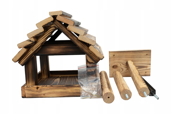 Stojący Karmnik Ogrodowy Dla Ptaków Opalany Solidny Duży + Słonecznik