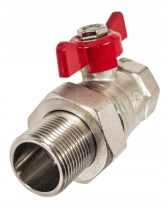 ZAWÓR KUREK KULOWY GW 3/4'' CALA DN20 ZE ŚRUBUNKIEM I DŁAWICĄ MOTYLEK