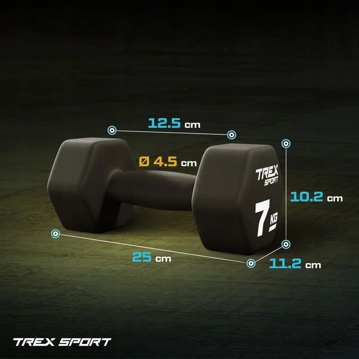 Zestaw 2x7kg hantle żeliwne hantelki ciężarki do ćwiczeń fitness Trex