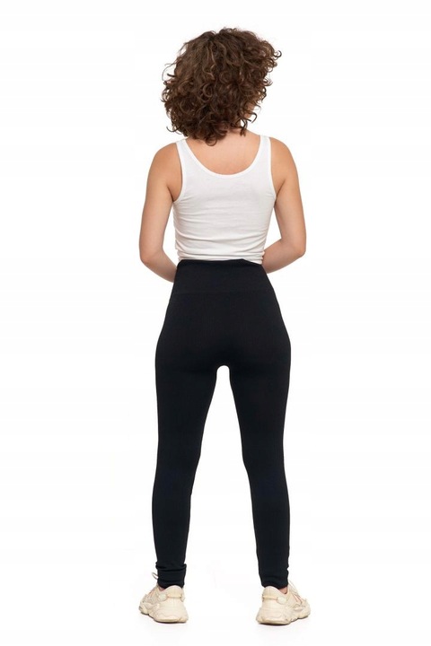 LEGGINSY DAMSKIE GETRY Z WYSOKIM STANEM LEGINSY MORAJ CZARNE KRYJĄCE L/XL
