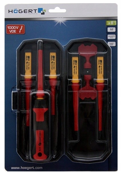 HOGERT WKRĘTAKI ŚRUBOKRĘTY DLA ELEKTRYKÓW 1000V 8e