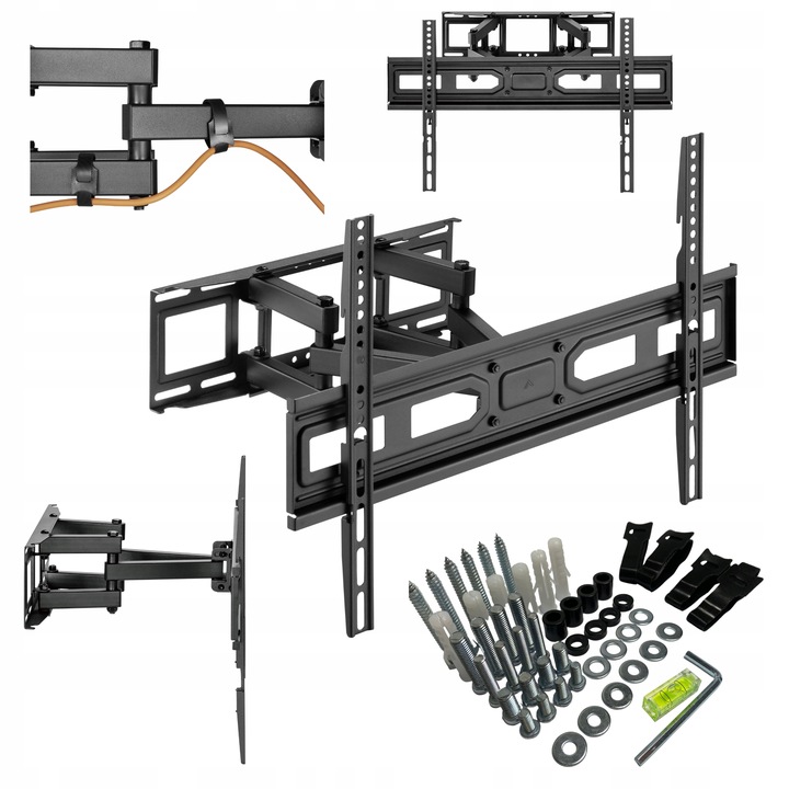 Uniwersalny UCHWYT OBROTOWY wieszak do TELEWIZORA 37-85" + zestaw montażowy