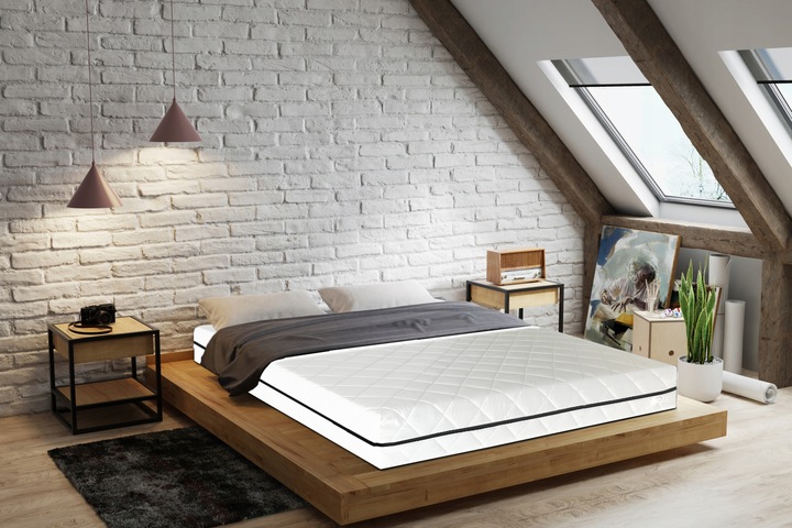 Materac 140x200 kieszeniowy ŚREDNIO TWARDY pocket 7 stref BLANCO