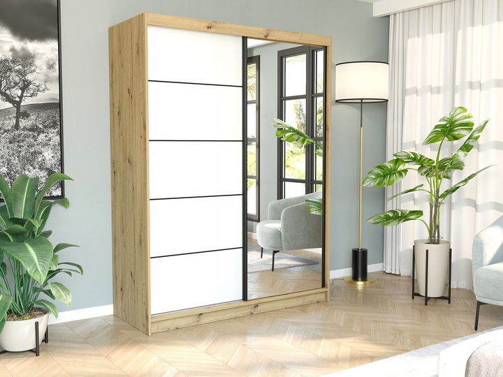 Szafa przesuwna Rivano VI 150 cm z lustrem